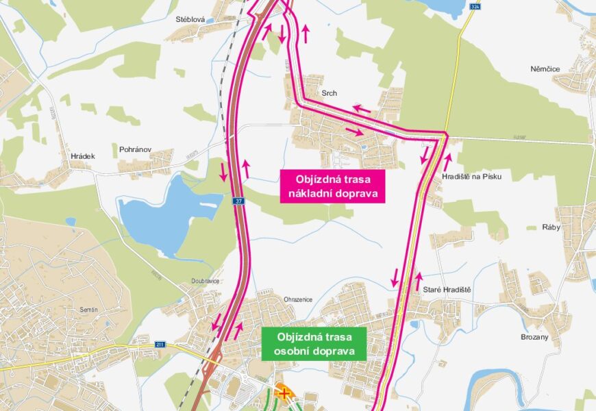 Dopravní omezení spojená s výstavbou severovýchodního obchvatu Pardubic