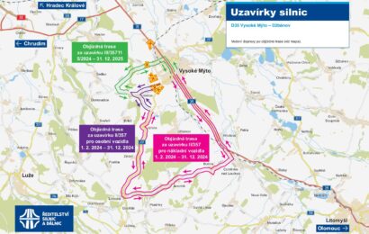Řidiče u Vysokého Mýta čekají dopravní omezení spojená s výstavbou dálnice D35