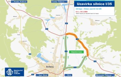 Od pondělí začíná oprava I/35 u Svitav. Řidiči budou muset po objížďce