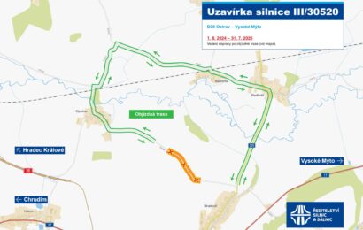 Silnice ze Stradouně do Opočna se řidičům na rok uzavřela