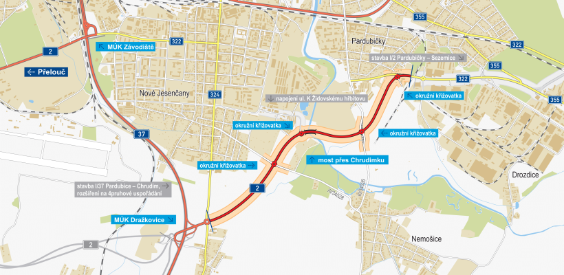 Jihovýchodní obchvat Pardubic o krok blíže. ŘSD jednalo s městem přípravu realizace