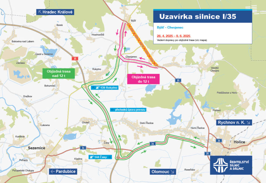 Začala oprava silnice mezi Býští a Chvojencem. Řidiči budou muset po objížďkách