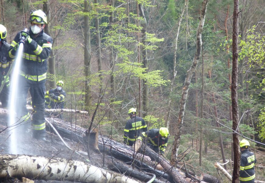 U Brda hořel les. Na místě zasahovaly čtyři jednotky hasičů