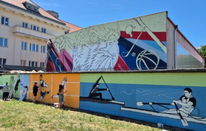 V Pardubicích vzniká unikátní velkoformátová streetartová sportovní malba