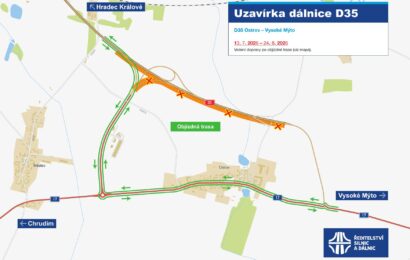 Řidiče na D35 čeká změna. Doprava bude dočasně vedena přes Ostrov