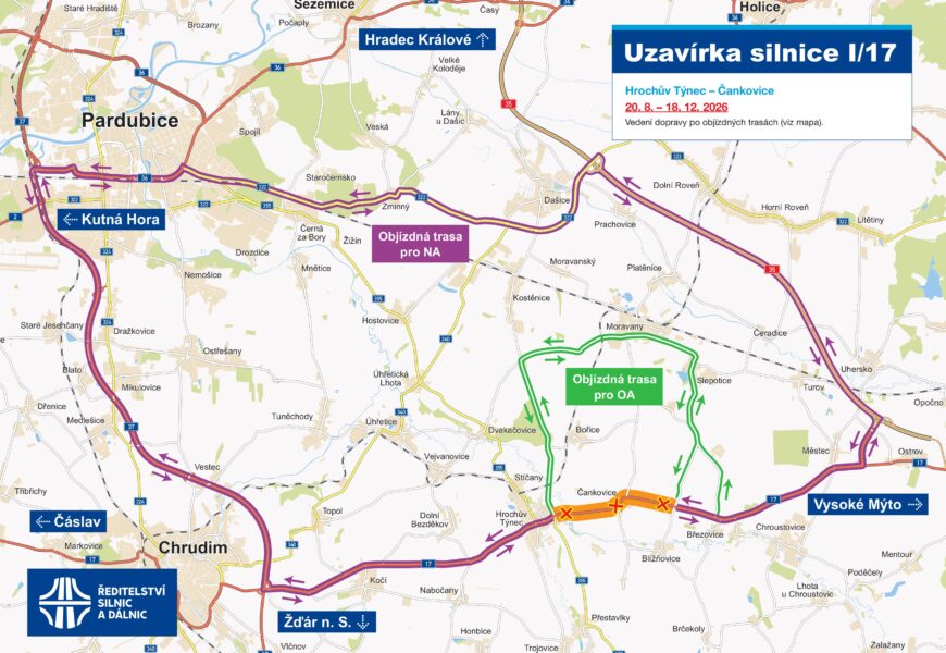 Na silnici I/17 mezi Hrochovým Týncem a Čankovicemi začne oprava. Úsek čeká od zítřka úplná uzavírka Na silnici I/17 mezi Hrochovým Týncem a Čankovicemi začne oprava. Úsek čeká od zítřka úplná uzavírka